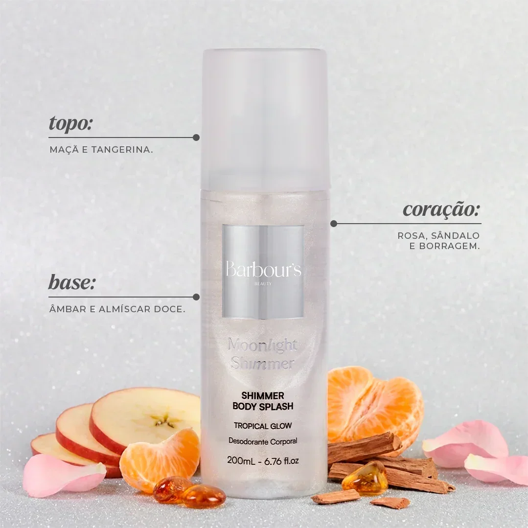 Kit 5 Body Splash Shimmer - Pink Sunset Shine, Blue Ocean Glow, Lavender Lagoon Glow, Moonlight Shimmer e Golden Tropic Glow - Image 3