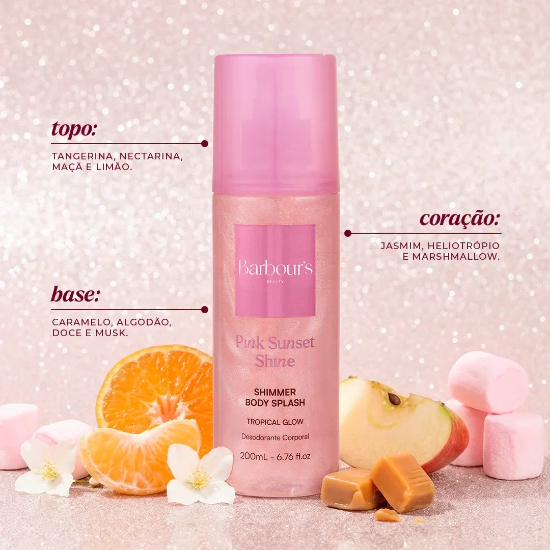 Kit 5 Body Splash Shimmer - Pink Sunset Shine, Blue Ocean Glow, Lavender Lagoon Glow, Moonlight Shimmer e Golden Tropic Glow - Image 4